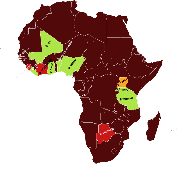 Map showing ChoplifeGaming operations across East and West Africa