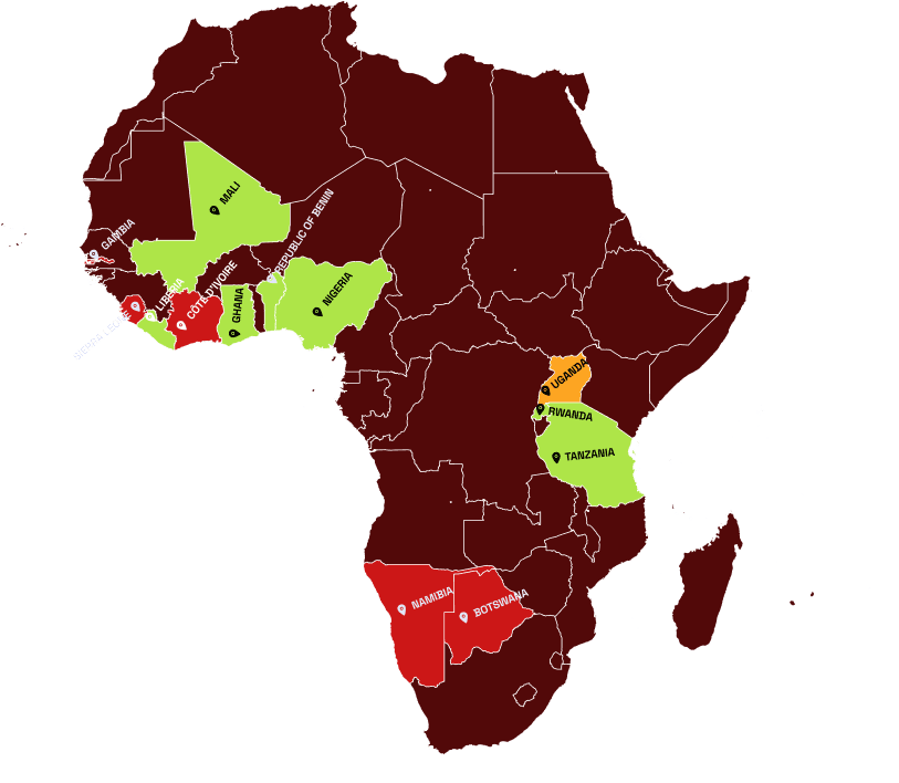 Map showing ChoplifeGaming operations across East and West Africa